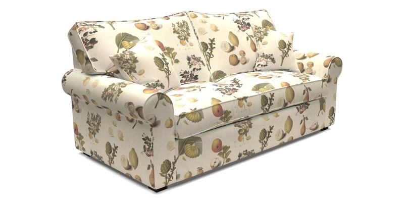Upperton 3 Seater Loose Cover Sofa in Floral Linen Even So Verde - Fitted cover option available