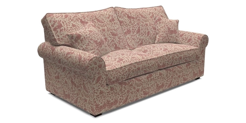 Upperton 3 Seater Loose Cover Sofa in Floral Linen Even So Verde - Fitted cover option available