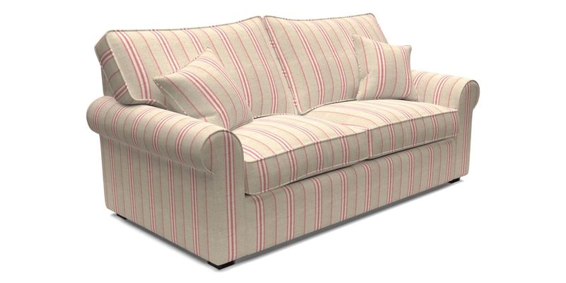 Upperton 3 Seater Loose Cover Sofa in Floral Linen Even So Verde - Fitted cover option available