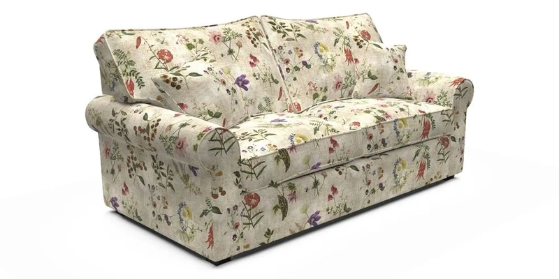 Upperton 3 Seater Loose Cover Sofa in Floral Linen Even So Verde - Fitted cover option available