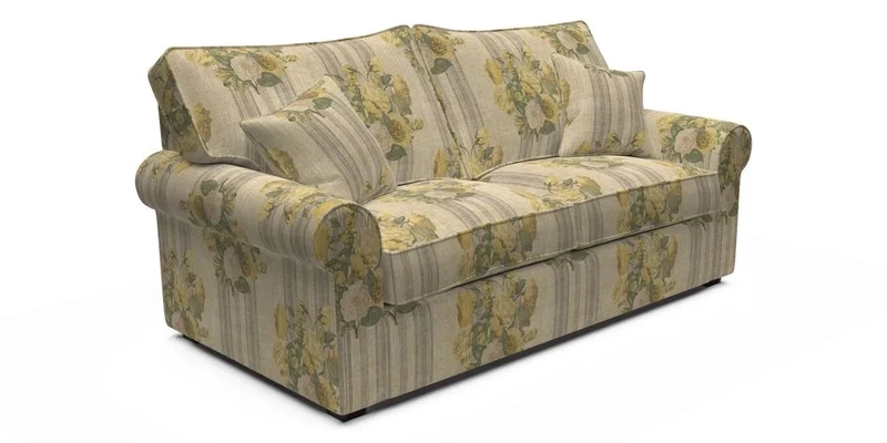 Upperton 3 Seater Loose Cover Sofa in Floral Linen Even So Verde - Fitted cover option available