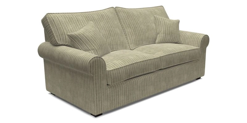 Upperton 3 Seater Loose Cover Sofa in Floral Linen Even So Verde - Fitted cover option available
