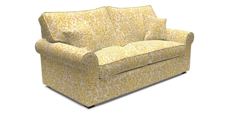 Upperton 3 Seater Loose Cover Sofa in Floral Linen Even So Verde - Fitted cover option available