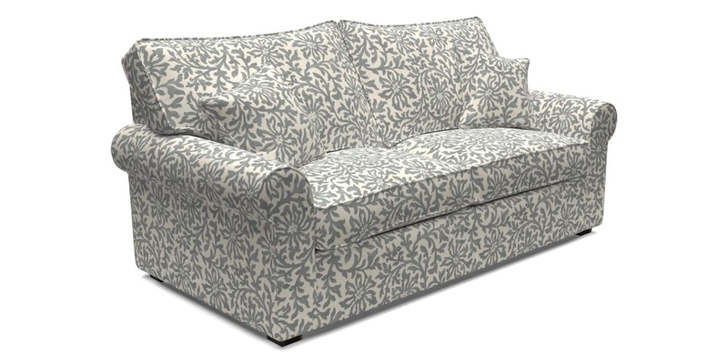 Upperton 3 Seater Loose Cover Sofa in Floral Linen Even So Verde - Fitted cover option available