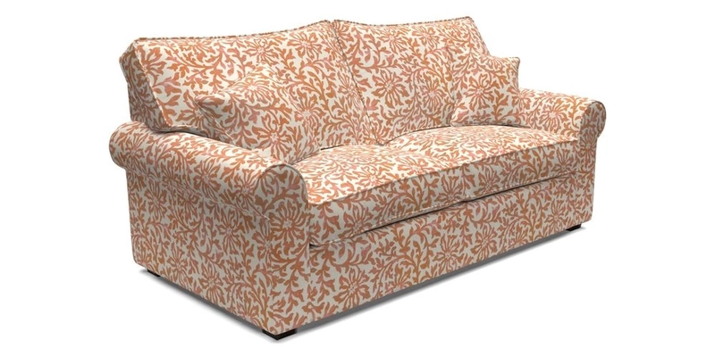 Upperton 3 Seater Loose Cover Sofa in Floral Linen Even So Verde - Fitted cover option available