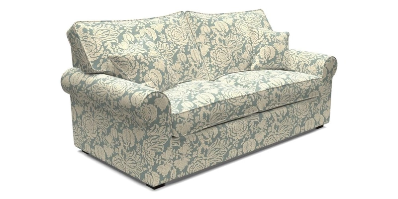Upperton 3 Seater Loose Cover Sofa in Floral Linen Even So Verde - Fitted cover option available