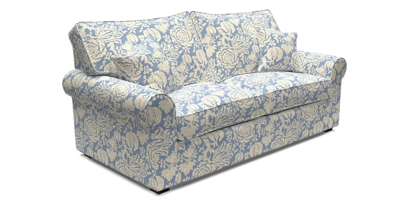 Upperton 3 Seater Loose Cover Sofa in Floral Linen Even So Verde - Fitted cover option available