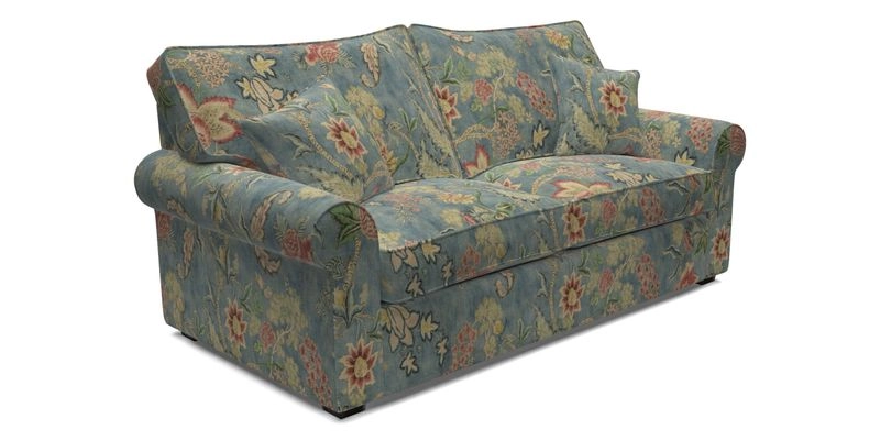 Upperton 3 Seater Loose Cover Sofa in Floral Linen Even So Verde - Fitted cover option available