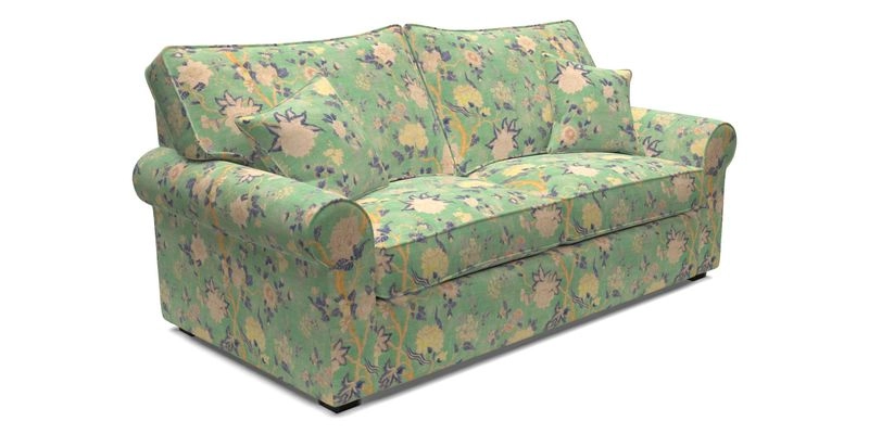 Upperton 3 Seater Loose Cover Sofa in Floral Linen Even So Verde - Fitted cover option available