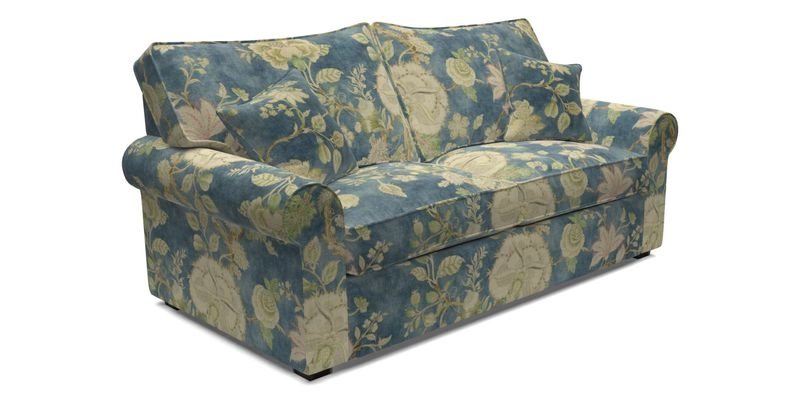 Upperton 3 Seater Loose Cover Sofa in Floral Linen Even So Verde - Fitted cover option available