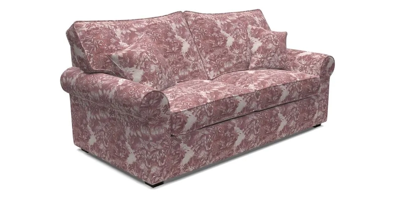 Upperton 3 Seater Loose Cover Sofa in Floral Linen Even So Verde - Fitted cover option available