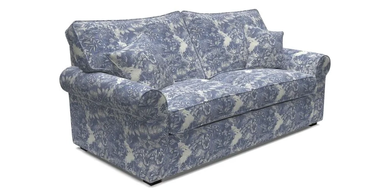 Upperton 3 Seater Loose Cover Sofa in Floral Linen Even So Verde - Fitted cover option available