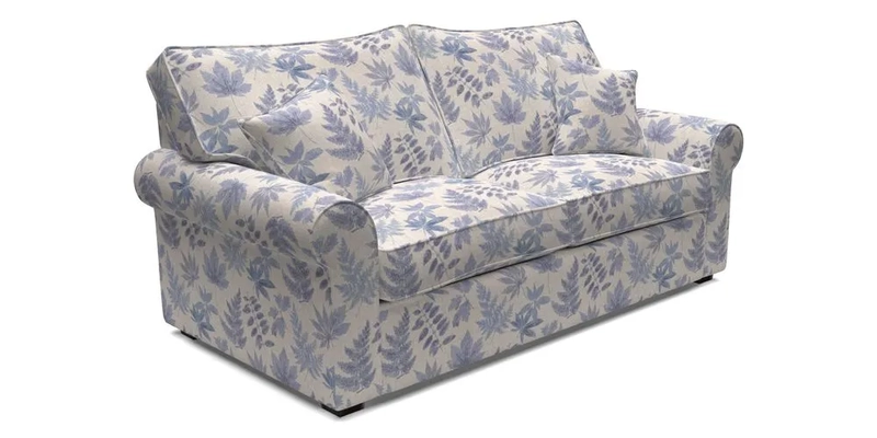 Upperton 3 Seater Loose Cover Sofa in Floral Linen Even So Verde - Fitted cover option available