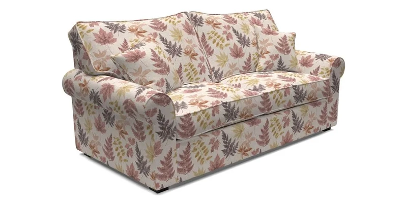 Upperton 3 Seater Loose Cover Sofa in Floral Linen Even So Verde - Fitted cover option available