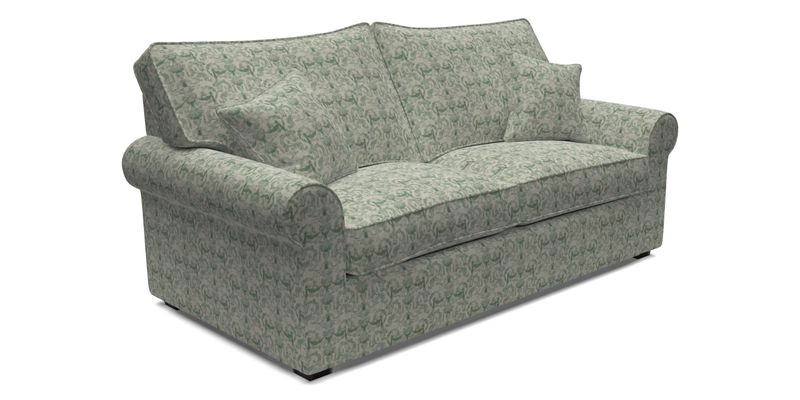 Upperton 3 Seater Loose Cover Sofa in Floral Linen Even So Verde - Fitted cover option available