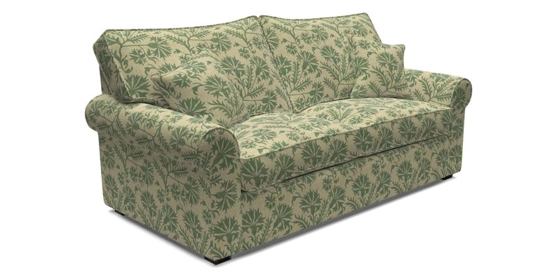 Upperton 3 Seater Loose Cover Sofa in Floral Linen Even So Verde - Fitted cover option available