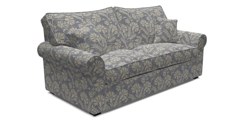 Upperton 3 Seater Loose Cover Sofa in Floral Linen Even So Verde - Fitted cover option available