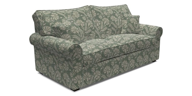 Upperton 3 Seater Loose Cover Sofa in Floral Linen Even So Verde - Fitted cover option available
