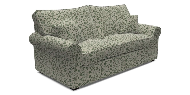 Upperton 3 Seater Loose Cover Sofa in Floral Linen Even So Verde - Fitted cover option available