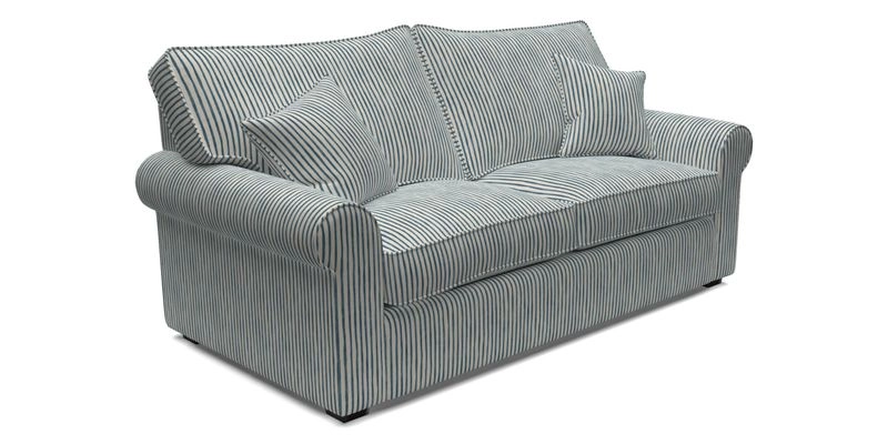Upperton 3 Seater Loose Cover Sofa in Floral Linen Even So Verde - Fitted cover option available
