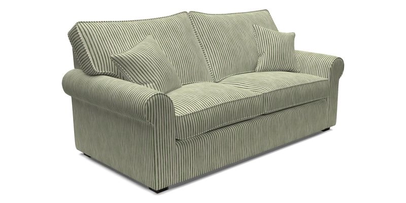 Upperton 3 Seater Loose Cover Sofa in Floral Linen Even So Verde - Fitted cover option available