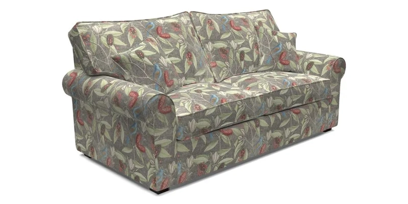 Upperton 3 Seater Loose Cover Sofa in Floral Linen Even So Verde - Fitted cover option available