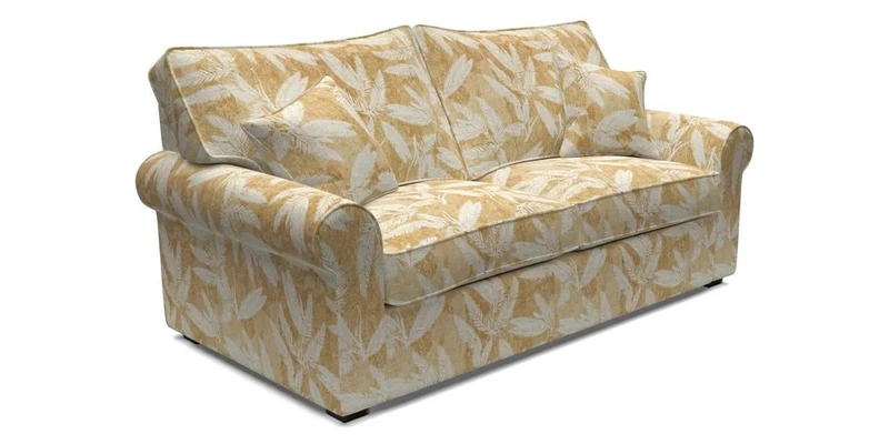 Upperton 3 Seater Loose Cover Sofa in Floral Linen Even So Verde - Fitted cover option available