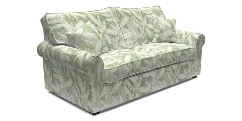 Upperton 3 Seater Loose Cover Sofa in Floral Linen Even So Verde - Fitted cover option available