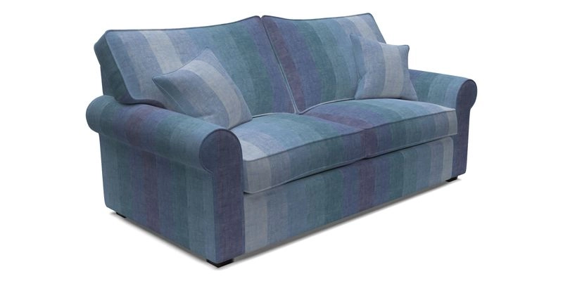 Upperton 3 Seater Loose Cover Sofa in Floral Linen Even So Verde - Fitted cover option available