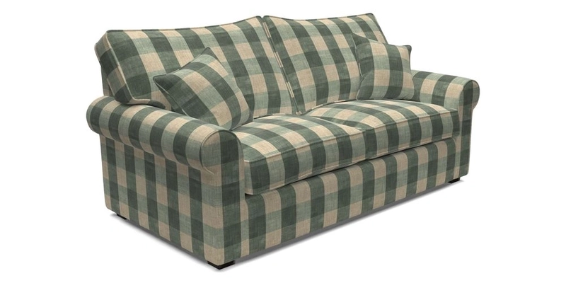 Upperton 3 Seater Loose Cover Sofa in Floral Linen Even So Verde - Fitted cover option available