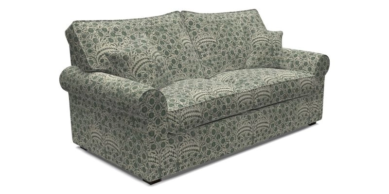 Upperton 3 Seater Loose Cover Sofa in Floral Linen Even So Verde - Fitted cover option available