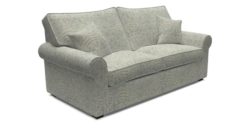 Upperton 3 Seater Loose Cover Sofa in Floral Linen Even So Verde - Fitted cover option available