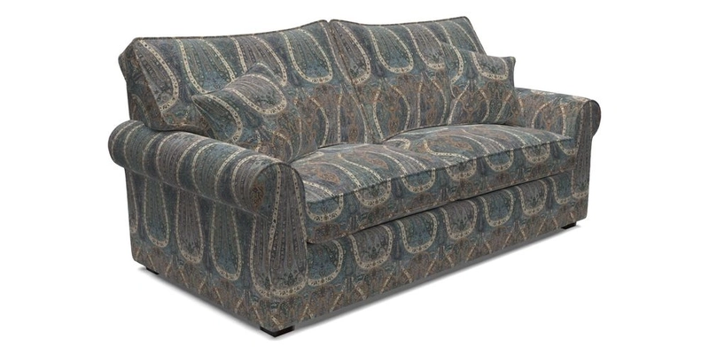 Upperton 3 Seater Loose Cover Sofa in Floral Linen Even So Verde - Fitted cover option available