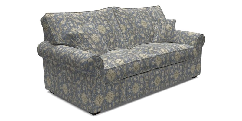 Upperton 3 Seater Loose Cover Sofa in Floral Linen Even So Verde - Fitted cover option available