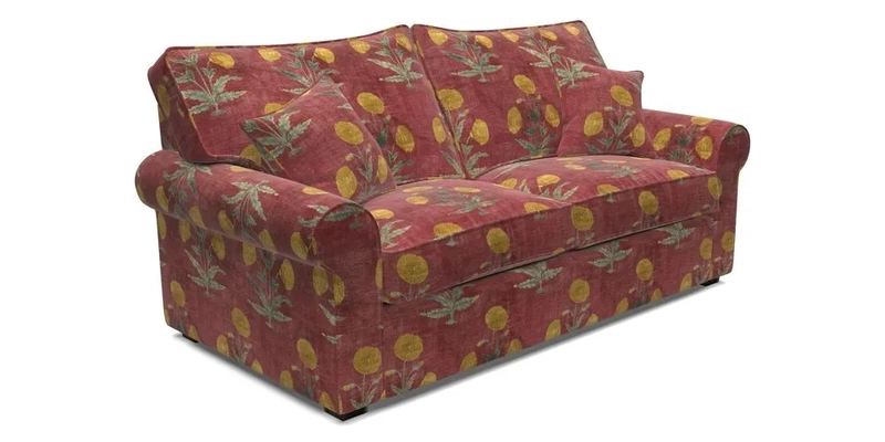 Upperton 3 Seater Loose Cover Sofa in Floral Linen Even So Verde - Fitted cover option available