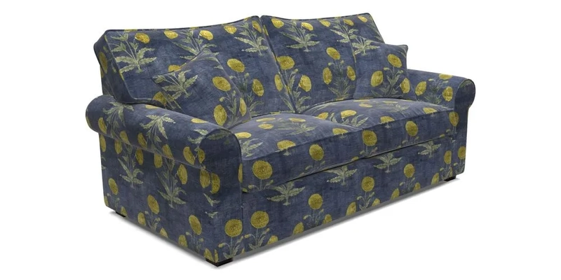Upperton 3 Seater Loose Cover Sofa in Floral Linen Even So Verde - Fitted cover option available