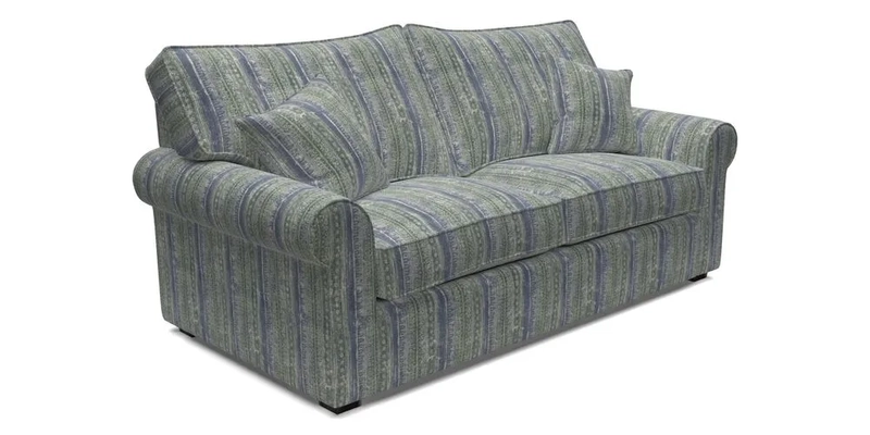 Upperton 3 Seater Loose Cover Sofa in Floral Linen Even So Verde - Fitted cover option available