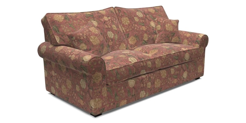 Upperton 3 Seater Loose Cover Sofa in Floral Linen Even So Verde - Fitted cover option available