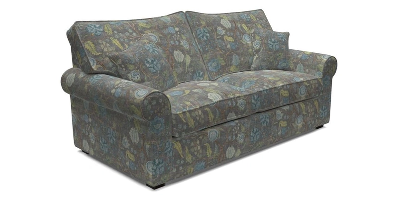 Upperton 3 Seater Loose Cover Sofa in Floral Linen Even So Verde - Fitted cover option available