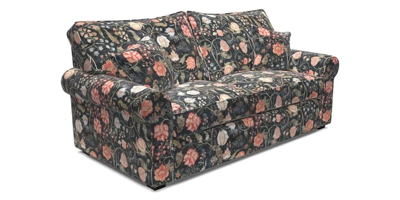 Upperton 3 Seater Loose Cover Sofa in Floral Linen Even So Verde - Fitted cover option available