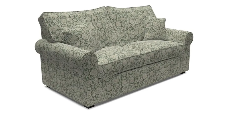 Upperton 3 Seater Loose Cover Sofa in Floral Linen Even So Verde - Fitted cover option available