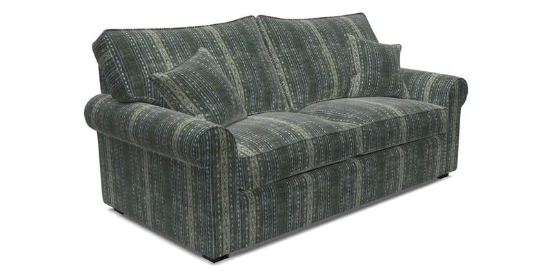 Upperton 3 Seater Loose Cover Sofa in Floral Linen Even So Verde - Fitted cover option available