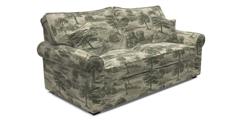 Upperton 3 Seater Loose Cover Sofa in Floral Linen Even So Verde - Fitted cover option available