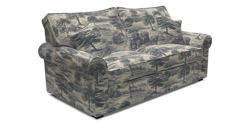 Upperton 3 Seater Loose Cover Sofa in Floral Linen Even So Verde - Fitted cover option available
