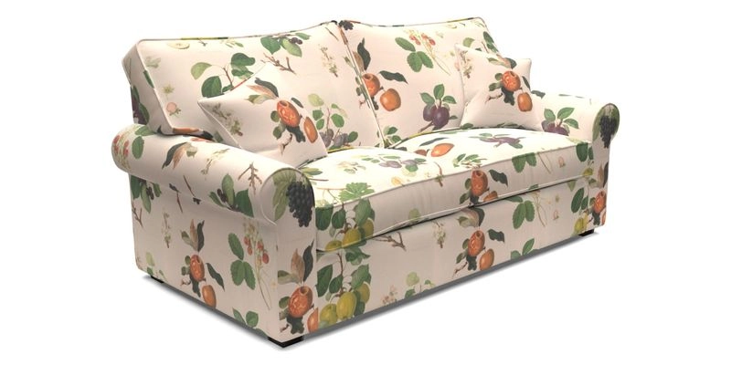 Upperton 3 Seater Loose Cover Sofa in Floral Linen Even So Verde - Fitted cover option available