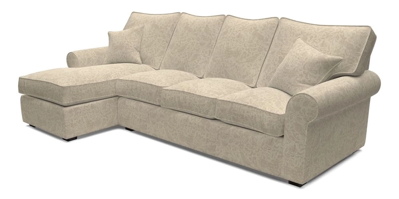 Upperton Chaise LHF in Two Tone Plain Biscuit - Loose cover option available
