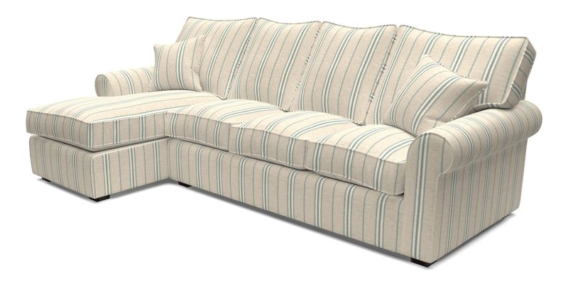 Upperton Chaise LHF in Two Tone Plain Biscuit - Loose cover option available