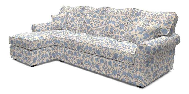 Upperton Chaise LHF in Two Tone Plain Biscuit - Loose cover option available