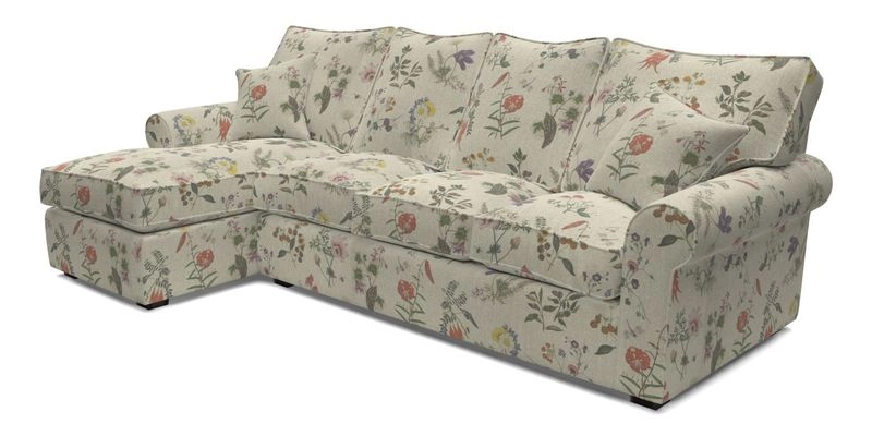 Upperton Chaise LHF in Two Tone Plain Biscuit - Loose cover option available