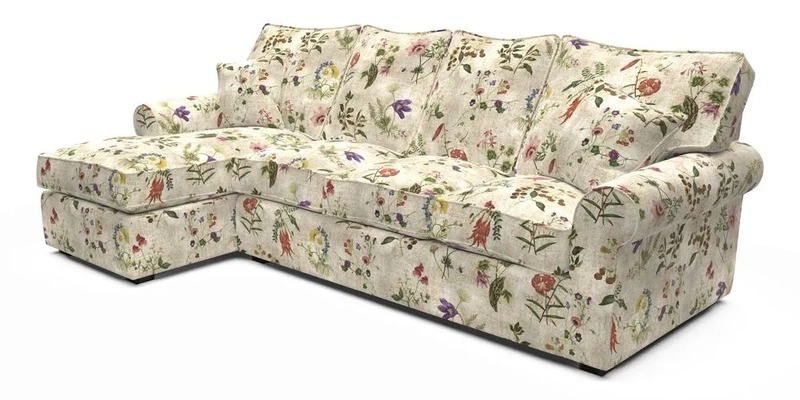 Upperton Chaise LHF in Two Tone Plain Biscuit - Loose cover option available